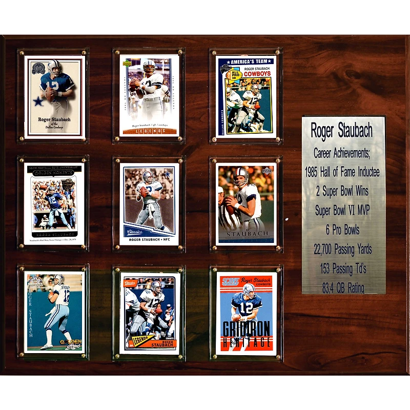 Roger Staubach Dallas Cowboys 15'' x 18'' Plaque