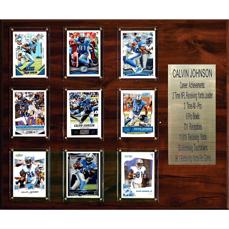 Calvin Johnson Detroit Lions 15'' x 18'' Plaque