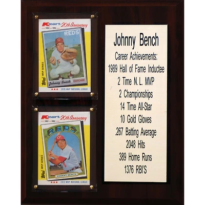 Johnny Bench Cincinnati Reds 8'' x 10'' Plaque