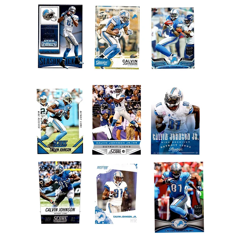Calvin Johnson Detroit Lions Trading Cards Set