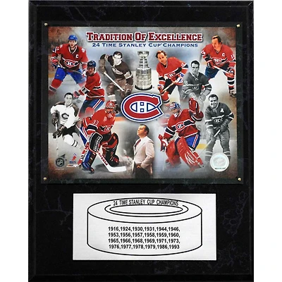 Montreal Canadiens 24-Time Stanley Cup Champions 12'' x 15'' Plaque