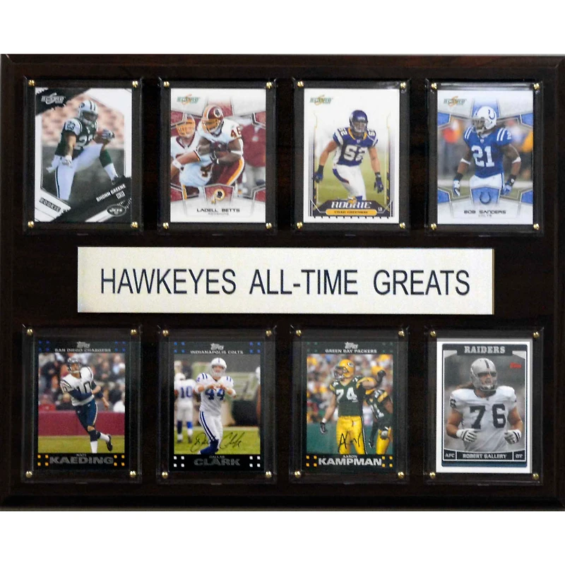Iowa Hawkeyes 12'' x 15'' All-Time Greats Plaque