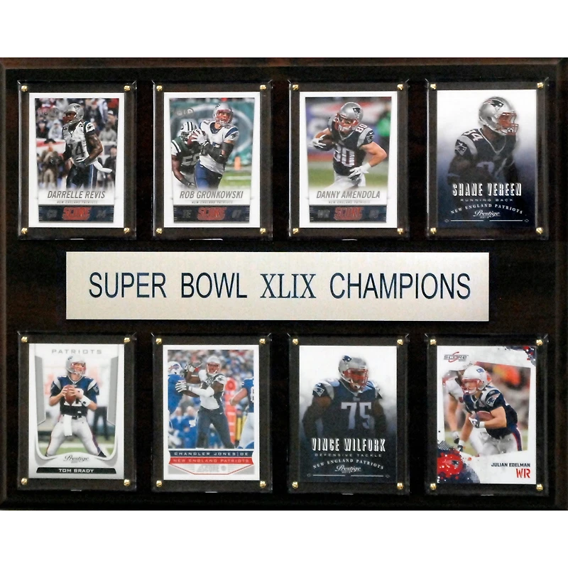 New England Patriots Super Bowl XLIX Champions 12'' x 15'' Team Plaque