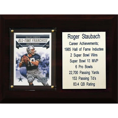 Roger Staubach Dallas Cowboys 6'' x 8'' Plaque
