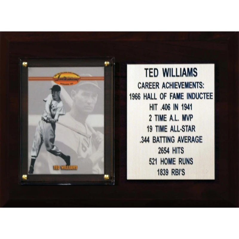 Ted Williams Boston Red Sox 6'' x 8'' Plaque