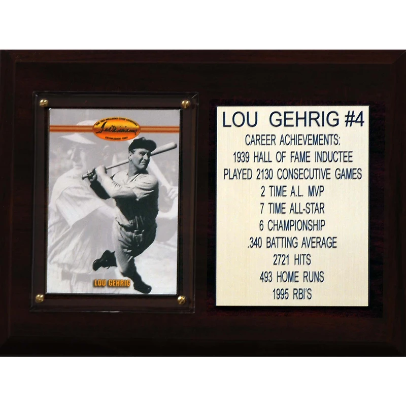 Lou Gehrig New York Yankees 6'' x 8'' Plaque