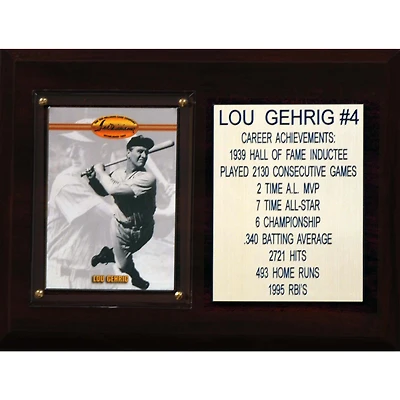 Lou Gehrig New York Yankees 6'' x 8'' Plaque