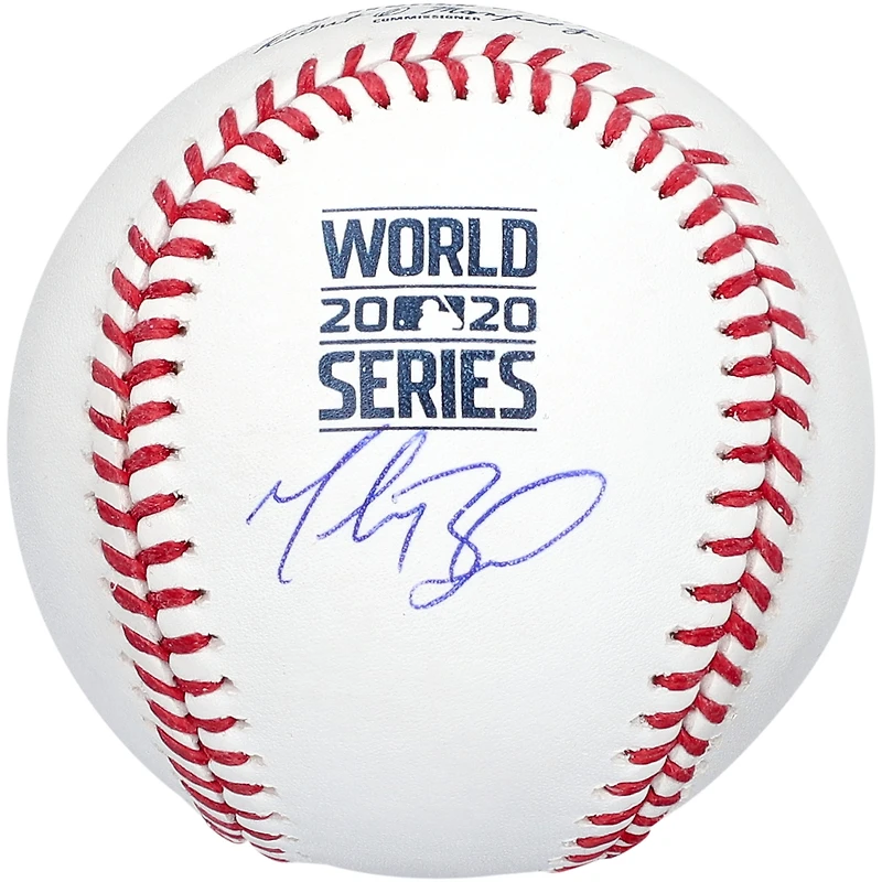 Mookie Betts Los Angeles Dodgers 2020 MLB World Series Champions Autographed World Series Logo Baseball