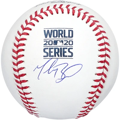 Mookie Betts Los Angeles Dodgers 2020 MLB World Series Champions Autographed World Series Logo Baseball