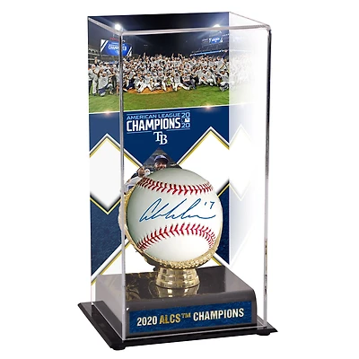 Austin Meadows Tampa Bay Rays Autographed Baseball and 2020 American League Champions Sublimated Display Case Baseball