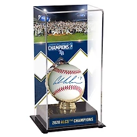 Austin Meadows Tampa Bay Rays Autographed Baseball and 2020 American League Champions Sublimated Display Case Baseball