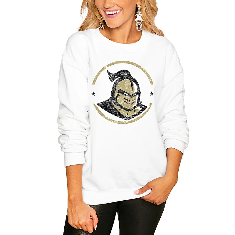 Women's Gameday Couture White UCF Knights End Zone Oversized Sweatshirt