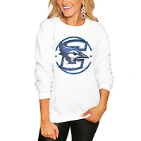 Women's Gameday Couture White Creighton Bluejays End Zone Oversized Sweatshirt