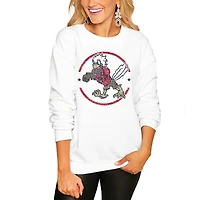 Women's Gameday Couture White Liberty Flames End Zone Oversized Sweatshirt