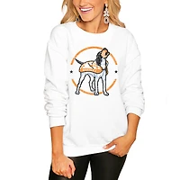 Women's Gameday Couture White Tennessee Volunteers End Zone Oversized Sweatshirt