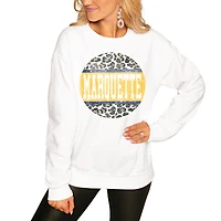 Women's White Marquette Golden Eagles Scoop & Score Pullover Sweatshirt
