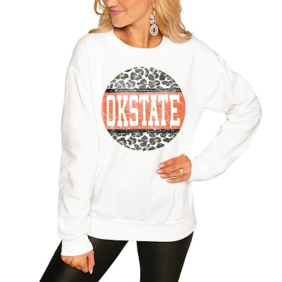 Women's White Oklahoma State Cowboys Scoop & Score Pullover Sweatshirt