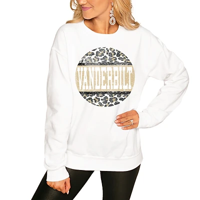 Women's White Vanderbilt Commodores Scoop & Score Pullover Sweatshirt