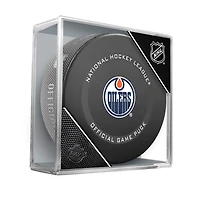 Edmonton Oilers Unsigned Inglasco 2021 Model Official Game Puck