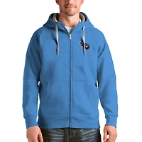 Men's Antigua Light Blue Tennessee Titans Victory Full-Zip Hoodie
