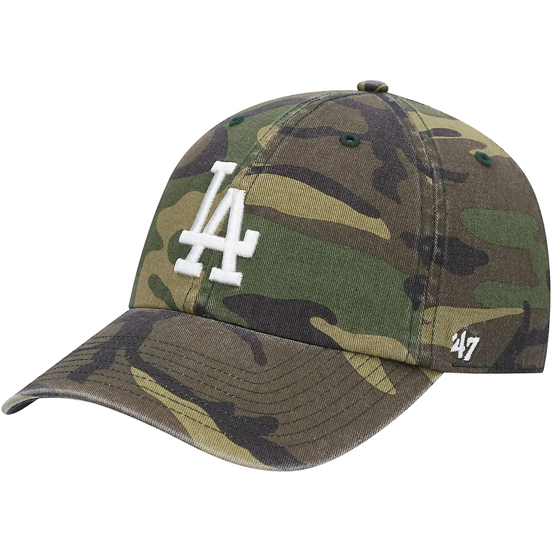 Men's '47 Camo Los Angeles Dodgers Team Clean Up Adjustable Hat