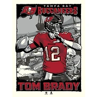 Phenom Gallery Tom Brady Tampa Bay Buccaneers 18'' x 24'' Quarterback Serigraph Limited Edition Poster Art Print
