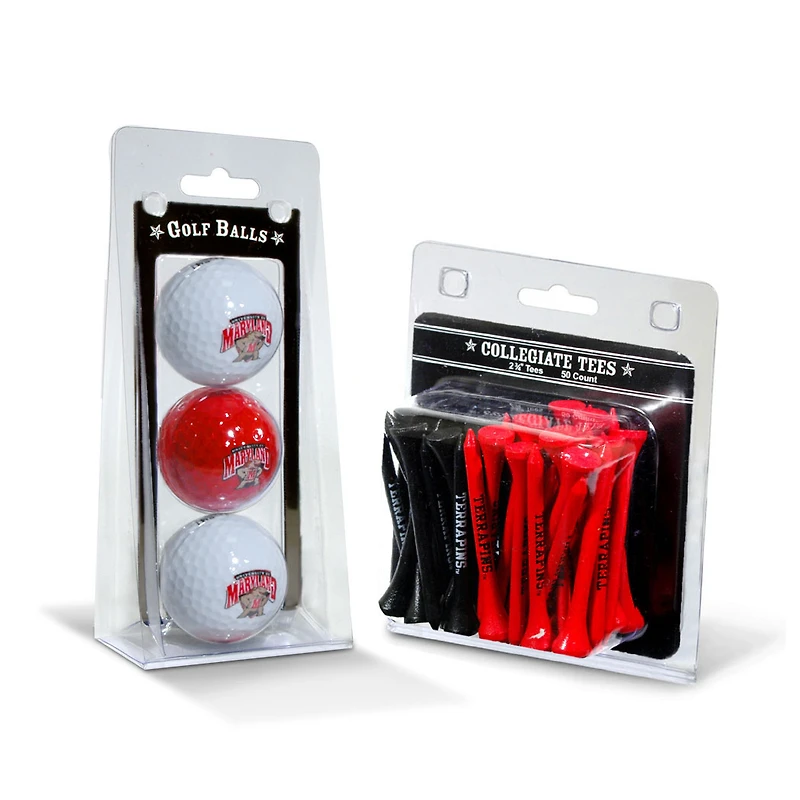 Maryland Terrapins 3-Golf Ball & 50-Golf Tee Set