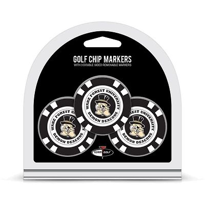 Wake Forest Demon Deacons Golf Chip 3-Pack Set