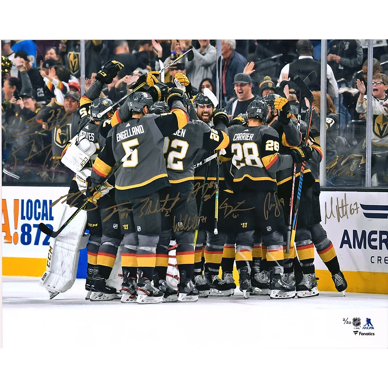 Vegas Golden Knights Autographed 16" x 20" Team Celebration Photograph with Multiple Signatures - Limited Edition of 20