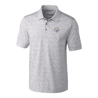 Men's Cutter & Buck Gray Pittsburgh Steelers Space Dye Advantage Polo