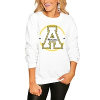 Women's Gameday Couture White Appalachian State Mountaineers End Zone Oversized Sweatshirt