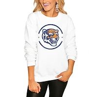 Women's Gameday Couture White Memphis Tigers End Zone Oversized Sweatshirt