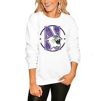 Women's Gameday Couture White Northwestern Wildcats End Zone Oversized Sweatshirt