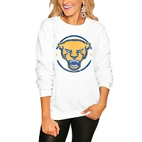 Women's Gameday Couture White Pitt Panthers End Zone Oversized Sweatshirt