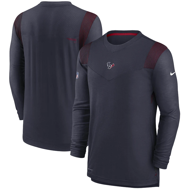 Men's Nike Navy Houston Texans Sideline Player UV Performance Long Sleeve T-Shirt