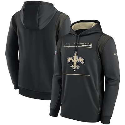 Men's Nike Black New Orleans Saints Sideline Logo Performance Pullover Hoodie