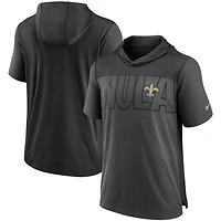 Men's Nike Heathered Charcoal/Black New Orleans Saints Performance Hoodie T-Shirt