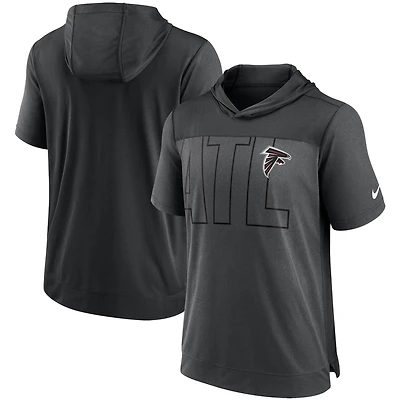 Men's Nike Heathered Charcoal/Black Atlanta Falcons Performance Hoodie T-Shirt