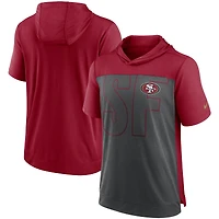 Men's Nike Heathered Charcoal/Scarlet San Francisco 49ers Performance Hoodie T-Shirt