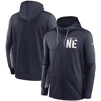 Men's Nike Navy/Gray New England Patriots Mascot Performance Full-Zip Hoodie