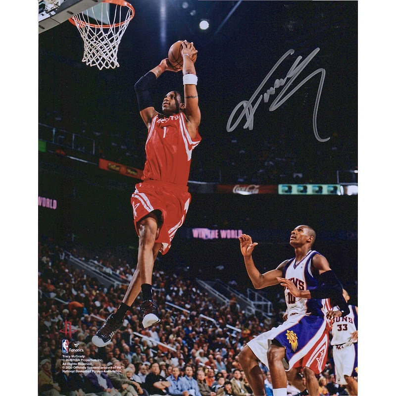 Tracy McGrady Houston Rockets Autographed 8" x 10" Two Handed Dunk vs. Phoenix Suns Photograph