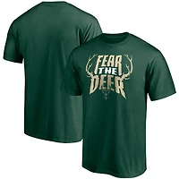 Men's Fanatics Hunter Green Milwaukee Bucks Post Up Hometown Collection T-Shirt