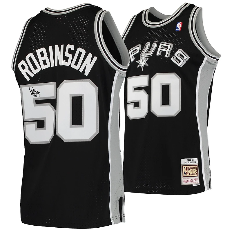 David Robinson San Antonio Spurs Autographed Black 1998 Mitchell & Ness Swingman Jersey