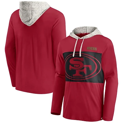 Men's Fanatics Scarlet San Francisco 49ers Long Sleeve Hoodie T-Shirt