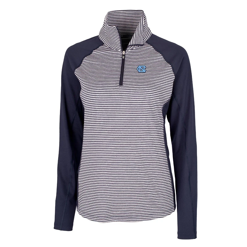 Women's Cutter & Buck Navy North Carolina Tar Heels Forge Tonal Half-Zip Pullover Jacket