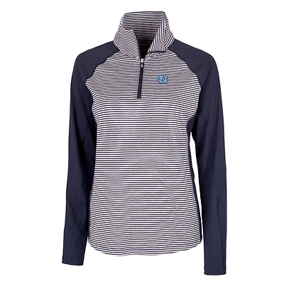 Women's Cutter & Buck Navy North Carolina Tar Heels Forge Tonal Half-Zip Pullover Jacket