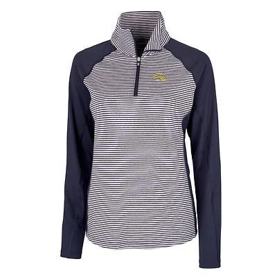 Women's Cutter & Buck Navy Georgia Tech Yellow Jackets Forge Tonal Half-Zip Pullover Jacket