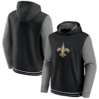 Men's Fanatics Black/Gray New Orleans Saints Block Party Pullover Hoodie