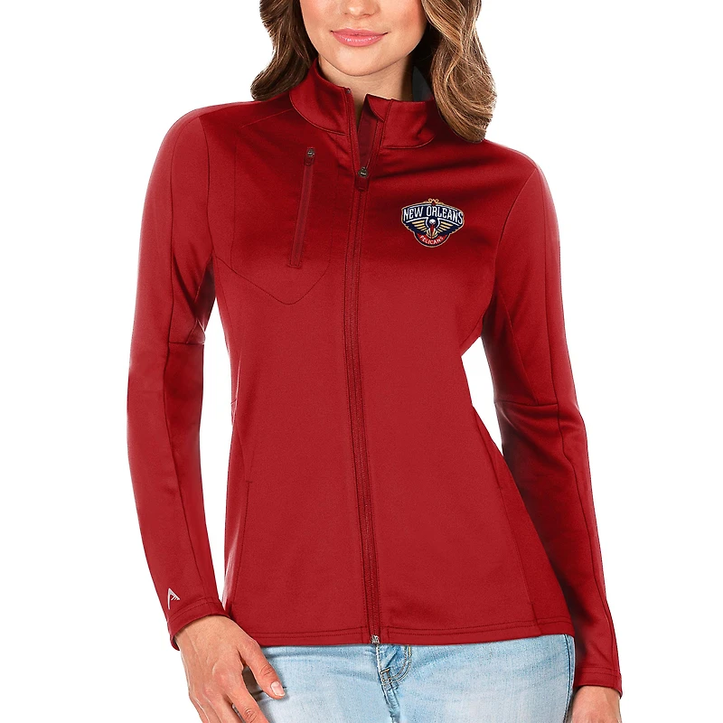 Women's Antigua Red New Orleans Pelicans Generation Full-Zip Jacket