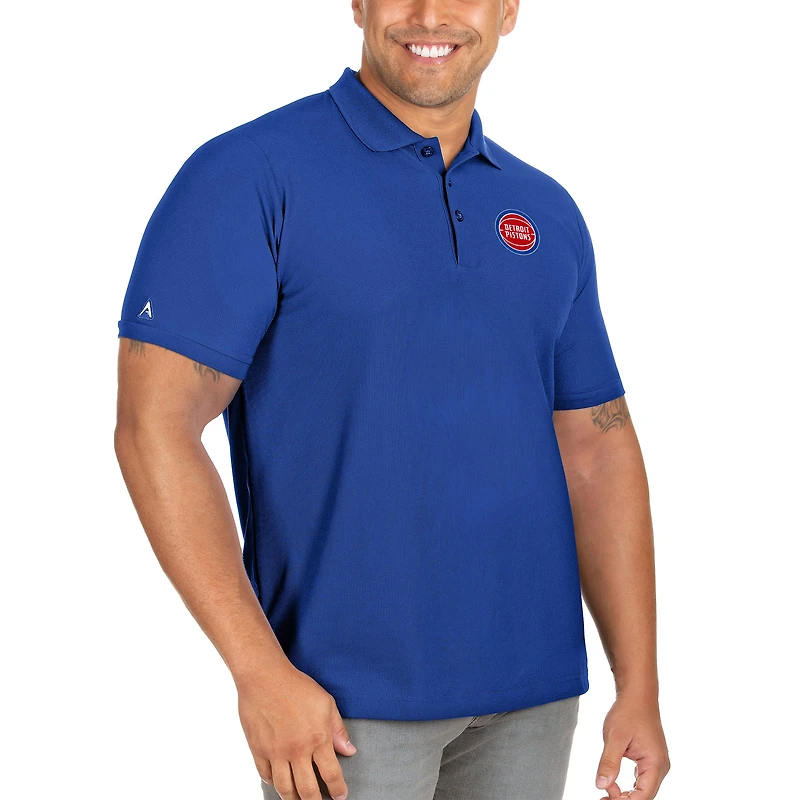 Men's Antigua Blue Detroit Pistons Big & Tall Legacy Pique Polo